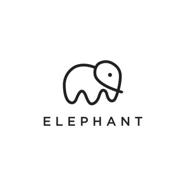 Elephant line logo vector icon design template. vector illustration of the elephant.