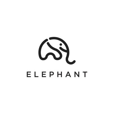Elephant line logo vector icon design template. vector illustration of the elephant.