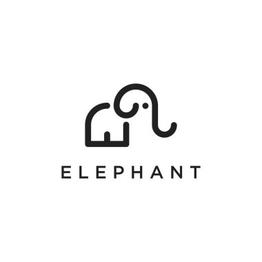 Elephant line logo vector icon design template. vector illustration of the elephant.
