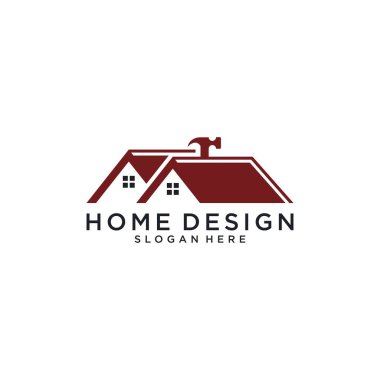 Real estate logo vector home design concept. Roof and home logo vector