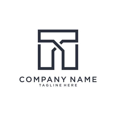 T initial letter logo design template vector.