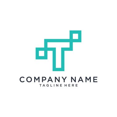 İlk Harf T Logo Tasarım Vektör Şablonu.