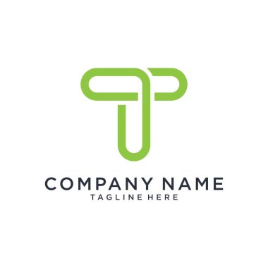 İlk Harf T Logo Tasarım Vektör Şablonu.