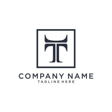 İlk Harf T Logo Tasarım Vektör Şablonu.