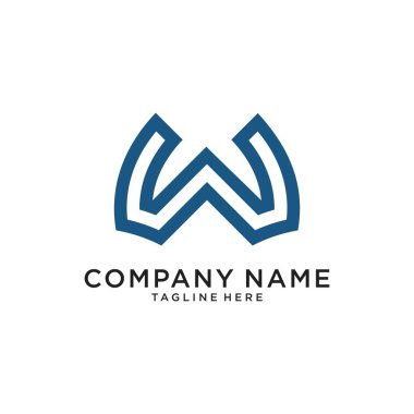 Initial W letter logo design vector template.