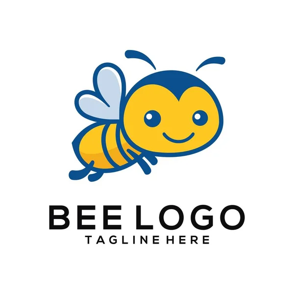 Vector Cartoon Illustration Bee Flying Bee Icon Bee Logo Template — Stok Vektör