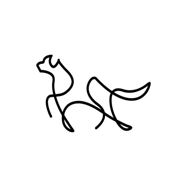 Cheetah Outline Vector Logo Design White Background Creative Cheetah Logo — Stok Vektör