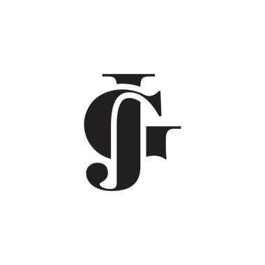 GJ or JG letter logo design vector.
