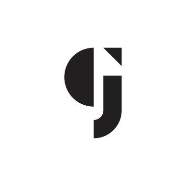 GJ or JG letter logo design vector.