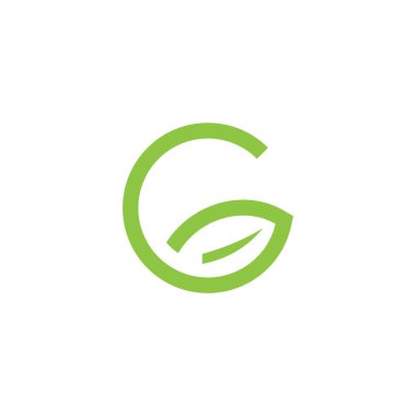 Initial letter G with leaf luxury logo, Green leaf logo template vector design.