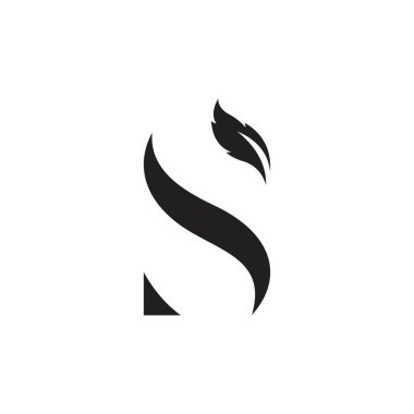 Initial Letter S Logo with feather. Trendy Design concept luxury feather element and Letter S for corporate