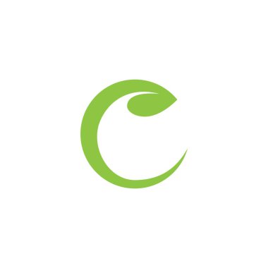 Initial letter C with leaf luxury logo, Green leaf logo template vector design.