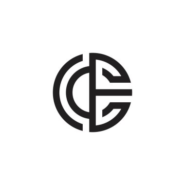 CE or EC initial letter logo design vector.