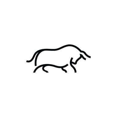 Bull line vector logo design concept.