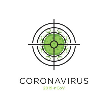 Corona virus target, vector illustration of corona virus in Wuhan, corona virus infection. New corona virus(2019-ncov) .corona microbial virus.