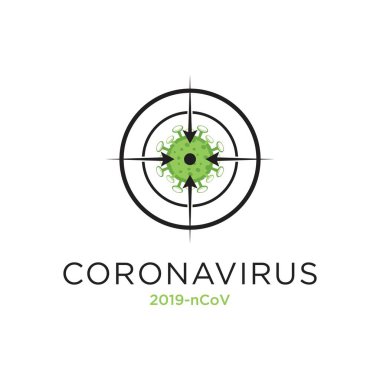 Corona virus target, vector illustration of corona virus in Wuhan, corona virus infection. New corona virus(2019-ncov) .corona microbial virus.