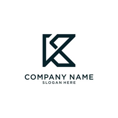 Initial K letter Logo design vector concept on white background.