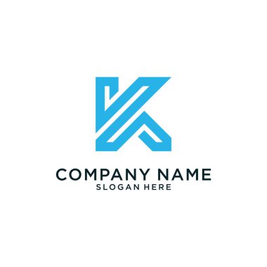 Initial K letter Logo design vector concept on white background.