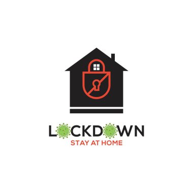 Coronavirus kilitleme sembolü. Coronavirüs salgını ülkeleri kilit altına aldı. Covid-19 'u durdurun. İzole Vektör Simgesi.