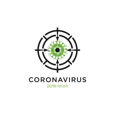 Corona virus target, vector illustration of corona virus in Wuhan, coronavirus infection. New coronavirus(2019-ncov) .corona microbial virus.