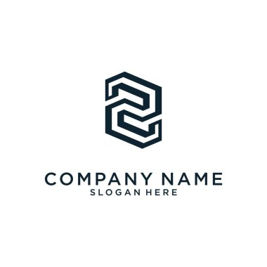 Letter Z or ZZ monogram logo design vector on white background.