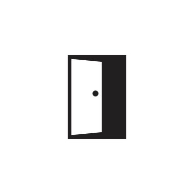 Door vector logo design black. Door icon