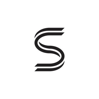 SS or S initial letter logo design vector on white background.