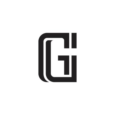 G or GG initial letter logo design concept on white background.
