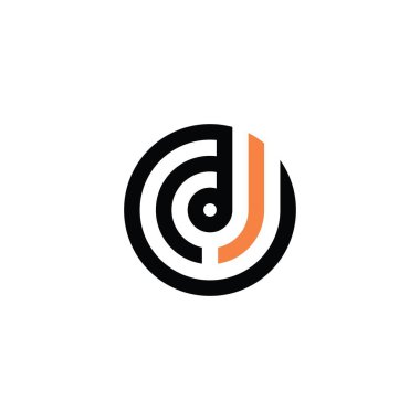 DJ or JD initial letter logo design vector.
