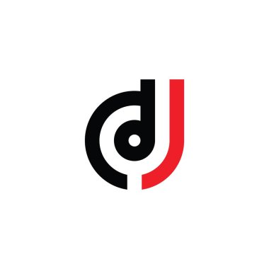DJ or JD initial letter logo design vector.