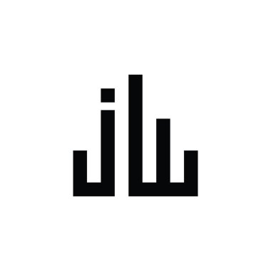 JW or WJ initial letter logo design vector
