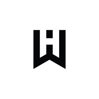 HW or WH initial letter logo design vector.
