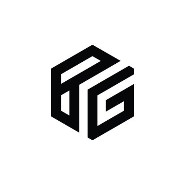 BG or GB initial letter logo design vector