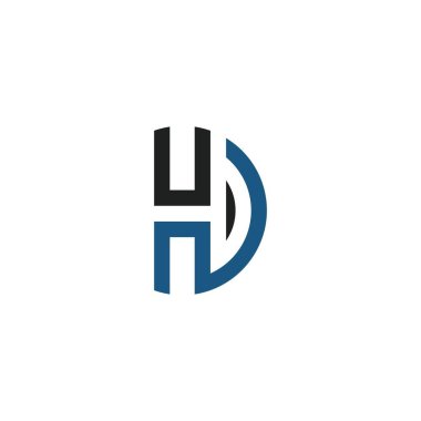 HD or DH initial letter logo design vector.