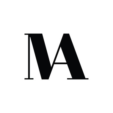 MA or AM initial letter logo design vector