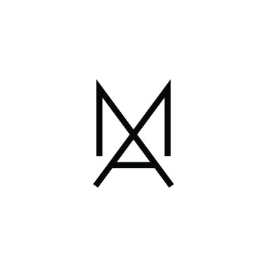 MA or AM initial letter logo design vector