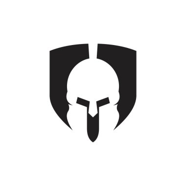 Spartan warrior logo template design, icon spartan, helmet spartan.