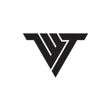 WT or TW initial letter logo design vector.