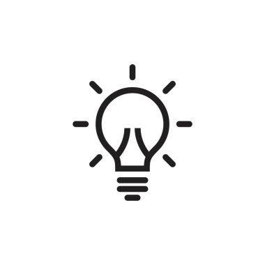 Light bulb line icon vector, Idea sign, solution, Thinking concept. Lighting Electric lamp. Electricity, Shine.