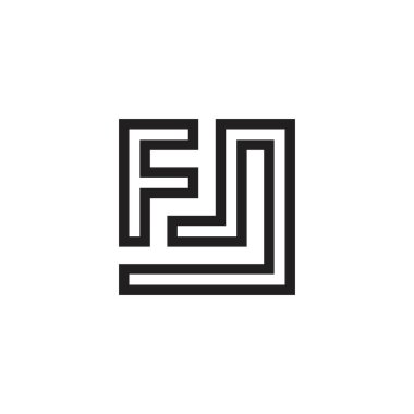 FL or LF initial letter logo design vector