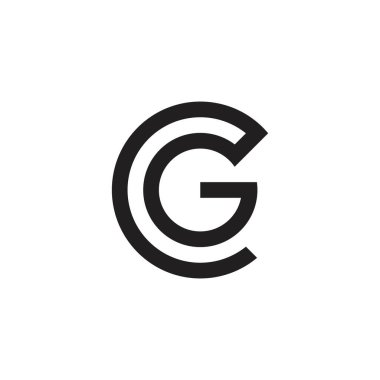 CG or GC initial letter logo design vector