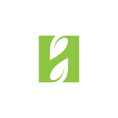 Initial Letter H Logo with leaves vector.