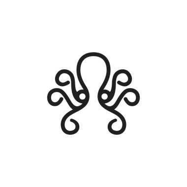 Abstract Line Octopus Vector Logo Design Concept.
