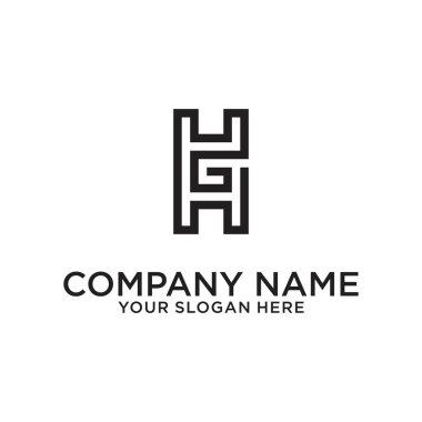 HG or GH initial letter logo design vector.
