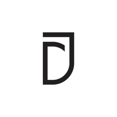 JD or DJ initial letter logo design template.