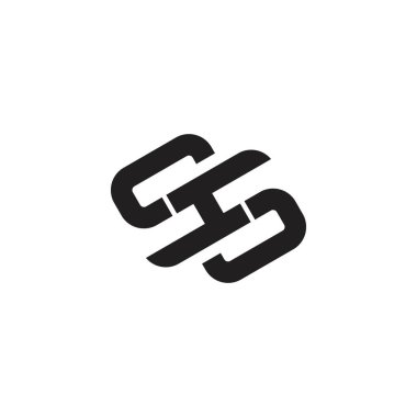 SH or HS Initial letter logo design monogram.