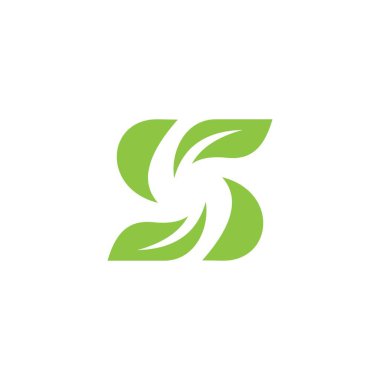 Initial letter S logo design with leave vector.