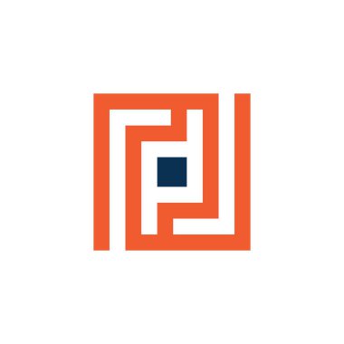 PD or DP letter logo design template vector