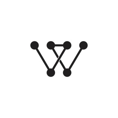 İlk Harf W Logo Tasarım Vektörü Şablonu