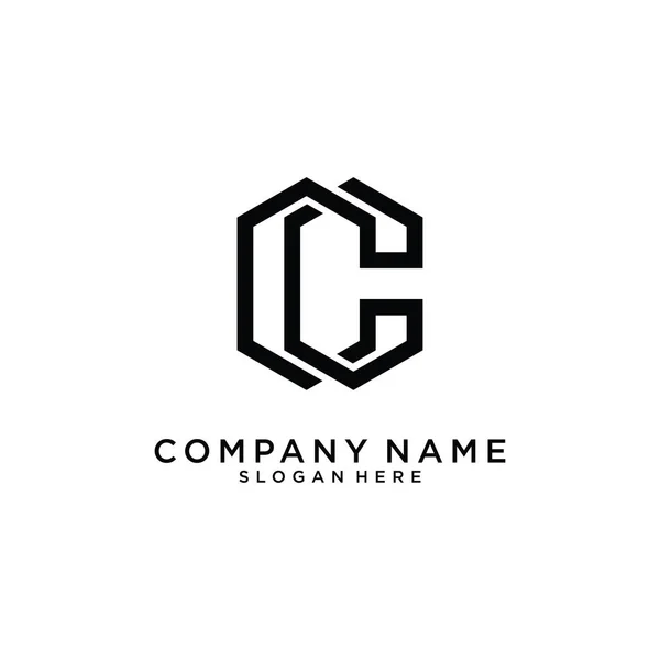 Initial Letter Logo Design Template White Background — Vector de stock